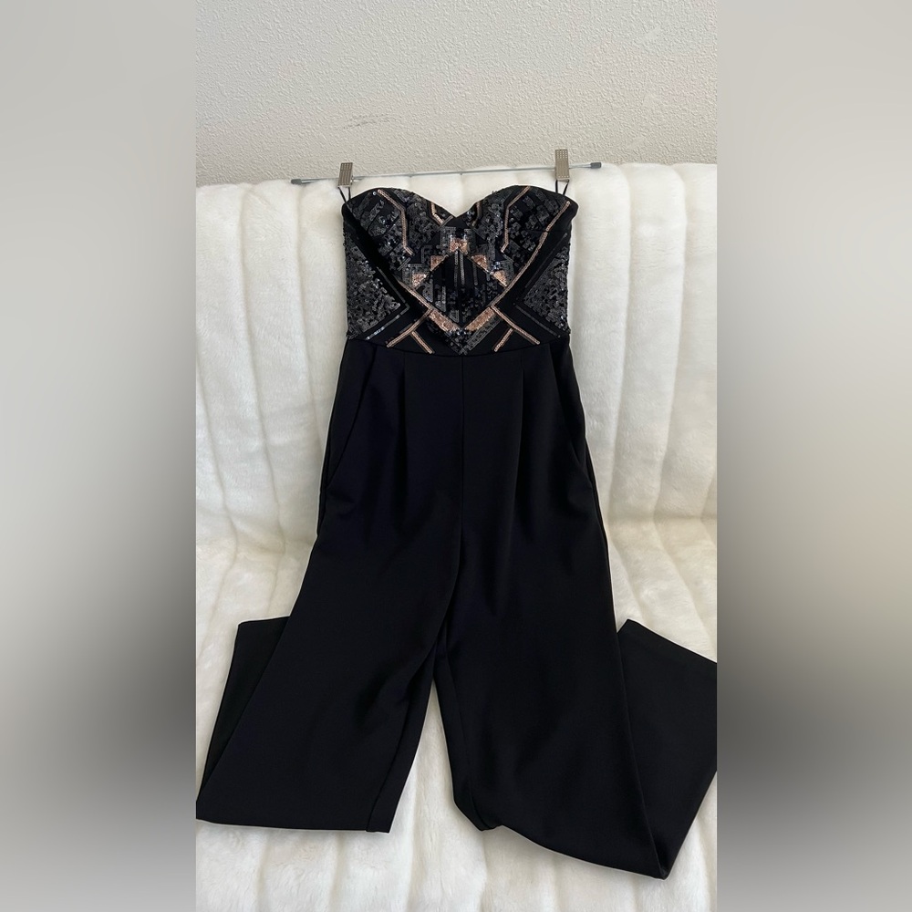Express Black Sequence Jumpsuit - image 2